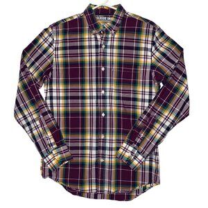 Old Navy Classic Shirt Mens M Slim Fit Plaid Button Down Preppy Normcore Casual